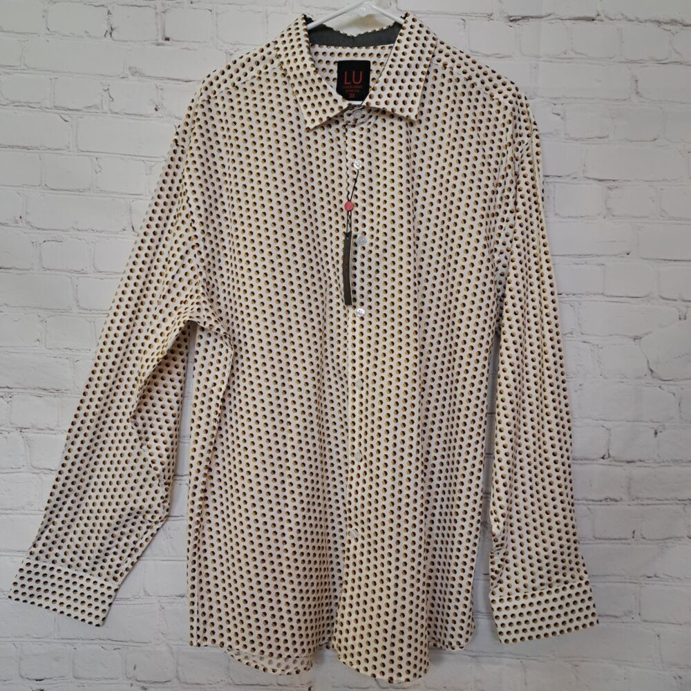 LU Linea Uomo NEW Stretch Button Front Shirt Size 3X